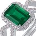 new Small Octagonal Cultivated Emerald Ring Female S925 Silver Full Inlaid Colored Gemstone Finger Ring Light Luxury Retro_ipsvogv.com