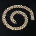 Hip Hop Full Diamond Spring Buckle 15mm Cuban Chain Necklace Personalized Street Dance Motorcycle Men's Cool Accessories_ipsvogv.com