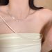 Silver Fragmented Ultra Necklace With Light Luxury And Unique Design, Double Layer Fine Sparkling Layered Collar Chain,_ipsvogv.com