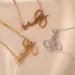Korean Style Fashion New English Letter Audrey Titanium Steel Necklace For Women With A High-end Feel, Light Luxury_ipsvogv.com