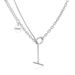 Men's Jewelry IMI Titanium Steel Pendant Necklace Double Layer Couple Style Stacking Girls Summer Necklace Men's Hip Hop T Shirt Chain_ipsvogv.com