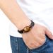 New stainless natural tiger eye stone bead for men, hand woven leather titanium steel bracelet_ipsvogv.com