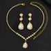 Water Drop Necklace And Earrings Set, Light Luxury Clavicle Chain, High-end Sense, Elegant Jewelry_ipsvogv.com