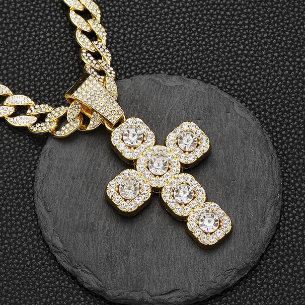 Men’s Jewelry Set Fashion Hot Selling Source Personality Hip Hop Pendant Full Diamond Diamond Cuban Necklace Jewelry Accessories_ipsvogv.com