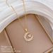 【 】 Moon Love Light Luxury Charm Gorgeous Full Diamond Necklace Women's Versatile Clavicle Titanium Steel Chain_ipsvogv.com