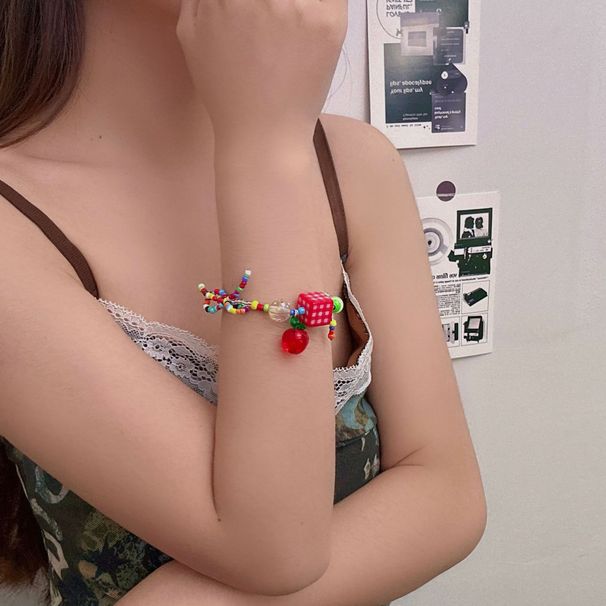 Sweet And Cool Style Dopamine Color Star Beaded Necklace Female Y2K Hot Girl Clavicle Chain Bow Necklace Trendy_ipsvogv.com
