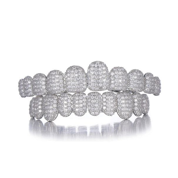 Christmas hip-hop 14K real gold electroplated copper zirconium exaggerated rap props braces accessories_ipsvogv.com