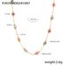 Lapis Lazuli Layered Necklace Natural Stone Beaded Titanium Steel Chain Jewelry PVD Gold Plated_ipsvogv.com