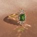 Sanjie's New Gold Green Zircon Women's Ring Instagram Internet Celebrity Fashion Outfit Square Diamond Accessories_ipsvogv.com