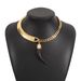 N11714 style personalized spliced horn with exaggerated hip-hop design, fashionable and niche necklace_ipsvogv.com
