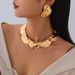Ins Style Liquid Metal Irregular Geometric Collarbone Necklace Fashionable, Light Luxury, High-end Accessories For Women_ipsvogv.com