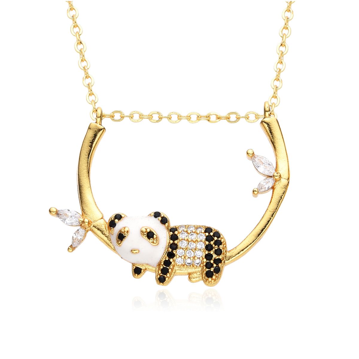 Personality Creative Copper Gold Plated Micro Inlaid Colored Zircon Dinosaur Pendant Necklace Cartoon Cute Necklace Accessories For Women_ipsvogv.com