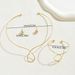 Geometric style necklace earrings women's bracelet set niche plain circle design collar versatile jewelry women_ipsvogv.com