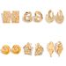 Ins Wind Liquid Metal Lava Folded Female Design Geometric Irregular Hollow Earrings_ipsvogv.com
