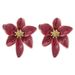 E12515 Exquisite Colored Enamel Flower for Summer Fresh and Sweet Ins Wind Drip Oil Earrings_ipsvogv.com