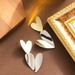 Fashionable Contrasting Color Personality Double Heart Pendant With Simple, Fashionable And High-end Silver Needle_ipsvogv.com