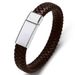 Men's DIY Engraved Leather Fashionable Bold Father's Day Stainless Steel Woven Bracelet Jewelry_ipsvogv.com