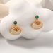 New Chinese Hetian Jade Enamel Earrings For Women High End Temperament Oval Niche Earrings Retro Earrings_ipsvogv.com