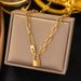 Street Hip Hop High End Pendant Paper Clip Necklace Women's Trendy Gold Cold Wind Lock_ipsvogv.com