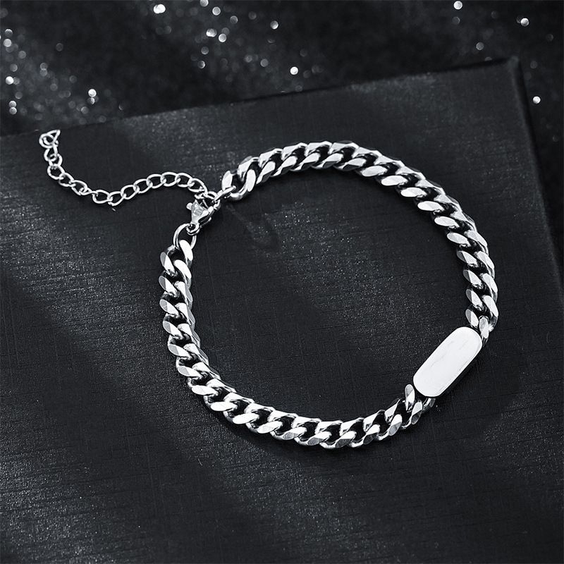 Titanium Steel Trendy Women, Hiphop Bend Brand Couples, Fashionable And Simple Personality, Student Cold Style Bracelet_ipsvogv.com
