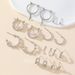 Women’s Jewelry Set Fashion Hot Selling Gold And Silver Color Preserving Large Earrings Pearl Crosses Multiple Pairs Of Women's Earring Sets_ipsvogv.com