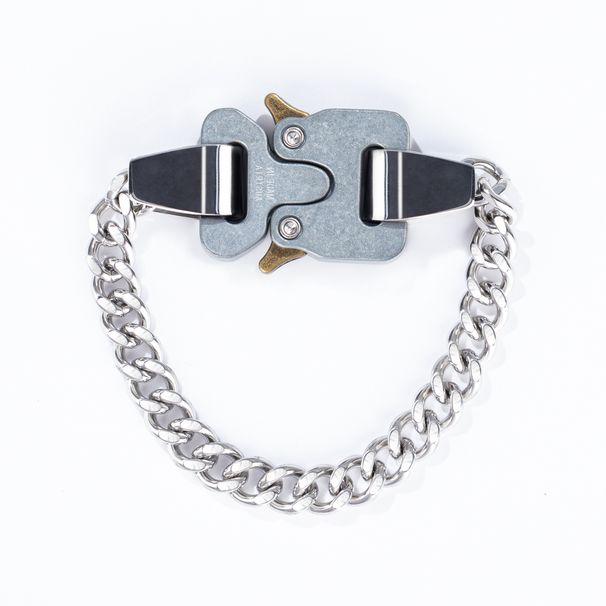 Trendy Hip-Hop Thick Chain Metal Lock Cool High Street Motorcycle Style Functional Buckle Bracelet For Men_ipsvogv.com