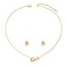 Geometric light luxury style necklace set, female personality, round niche electroplating design, earrings versatile set_ipsvogv.com