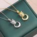 Classical Leopard-Shaped Pendant Necklaces For Women Girls,Royal Design With Cubic Zirconia,Fashion Party Dating Jewelry_ipsvogv.com