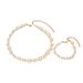 Geometric style women's bead bracelet, niche high-end design, long necklace jewelry set_ipsvogv.com