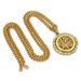 Hot selling hip-hop diamond maple leaf turntable necklace for men's rotatable pendant jewelry_ipsvogv.com