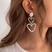 Minimalist Pleated Patchwork Heart Pendant Metal Geometric Cool Style Creative Casual Earrings For Women_ipsvogv.com