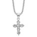 Fashion New Trend Jewelry Titanium Steel Inlaid With 3A Zircon Korean Style Crystal Clear Fat Cross Pendant_ipsvogv.com