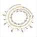 jewelry Hollow leaf personality retro arrow diamond anklet set Tassel alloy three piece set_ipsvogv.com