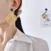 Women's Jewelry Hollow Flower Plate Earrings Retro Metal Earrings Exaggerated Artistic Fashionable White Shell Copper Electroplated Earrings_ipsvogv.com
