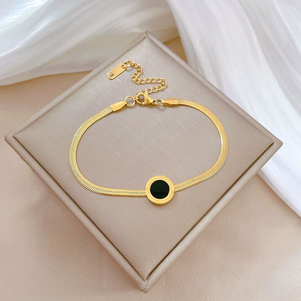 【 Full Body Titanium Steel 】 East Gate Personalized Roman Watch Chain Round Beads In The Furnace Gold Bracelet Female_ipsvogv.com