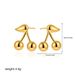 Unisex Plated Sweet Glossy Cherry Shaped Earrings Fashionable Small Fresh Sweet Style Boutique Earrings_ipsvogv.com