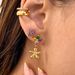 Electroplated Titanium Steel Cute Korean Color Zircon Earrings_ipsvogv.com