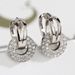 Cao Shi Early Summer Fashion Korean Edition Women's Ring Round Micro Inlaid Zircon Ear Buckle Versatile High End Short_ipsvogv.com