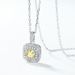 new Ice Flower Cut Goose Yellow High Carbon Diamond Necklace Female S925 Sterling Silver Small Sugar Cube Pendant Fashion Light Luxury All Match_ipsvogv.com