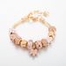 Panjia's New Alloy Diamond Large Hole Beads DIY Pink Flower Pendant Panjia Bracelet Girl_ipsvogv.com