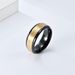 Carbide tungsten steel matte brushed two color ring ring men's light luxury style tungsten gold index finger hand jewelry_ipsvogv.com