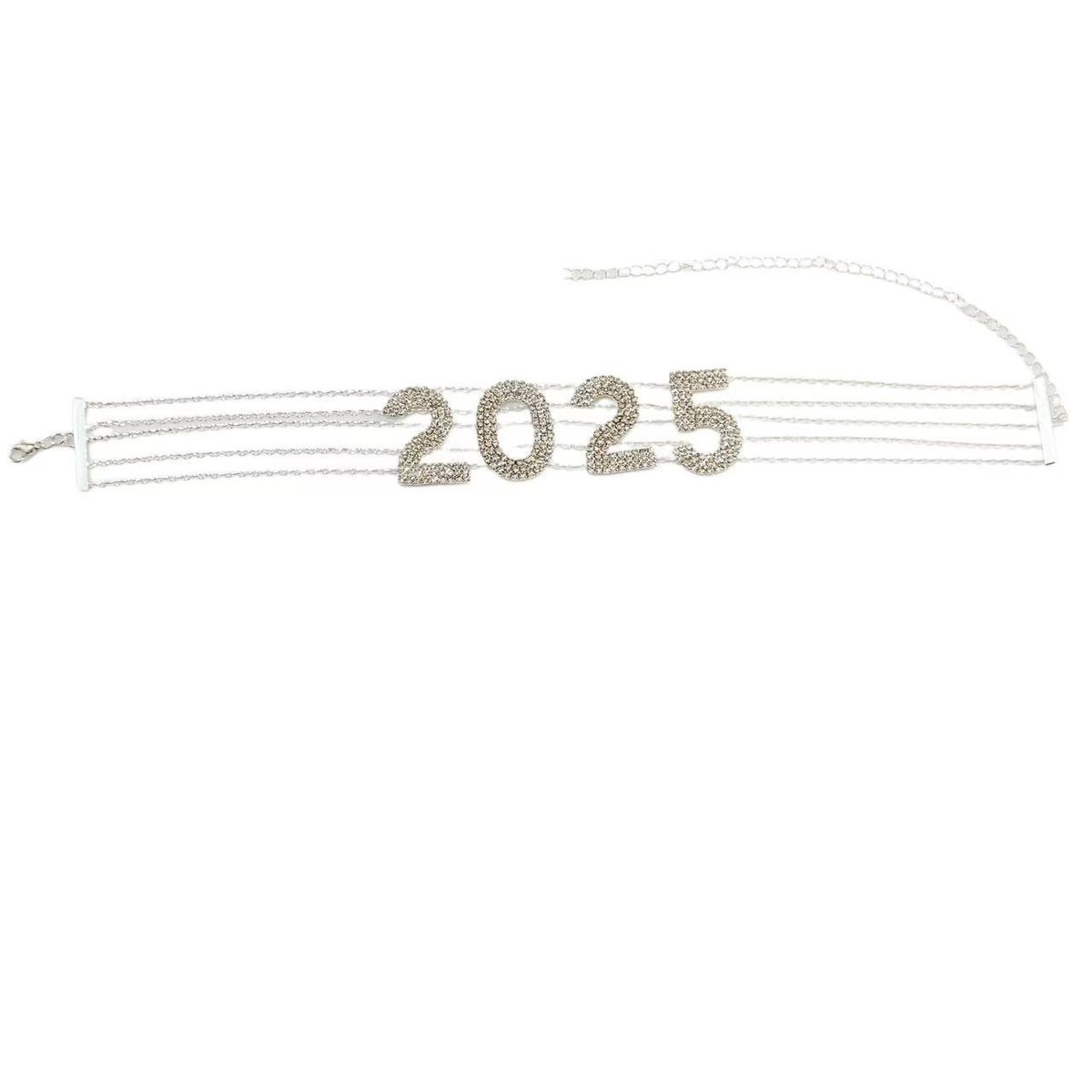 Simple diamond 2025 digital necklace choker personality hip hop letter rhinestone necklace clavicle chain_ipsvogv.com