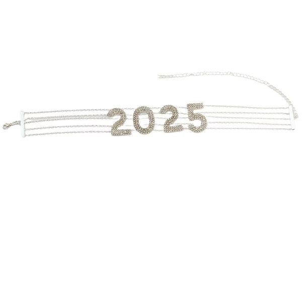 Simple diamond 2025 digital necklace choker personality hip hop letter rhinestone necklace clavicle chain_ipsvogv.com