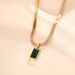 Fashionable Titanium Steel Necklace, Women's Gold Square Crystal Pendant, Ins Style, Niche Design, Collarbone Chain_ipsvogv.com