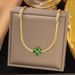2023 New Emerald Necklace Jewelry Set Love Clavicle Chain Women's Fashion Stainless Steel Pendant_ipsvogv.com