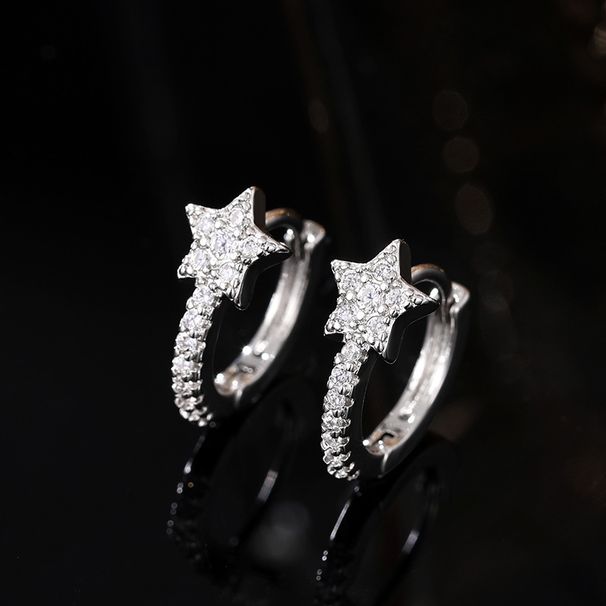 Cao Shi's Cute Simple With A Small Style Student Earring Accessories Korean Edition New Exquisite Star Earrings_ipsvogv.com