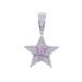 Trendy Hip Hop Star Pendant Necklace For Men And Women - Stainless Steel Cubic Zirconia Jewelry With Adjustable Chain In White, Pink, Purple_ipsvogv.com