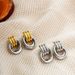Women’s Jewelry Set Fashion Irregular Gold And Silver Color Matching Earrings Three Dimensional Double Ring Simple Coil Winding Earrings Ear Jewelry_ipsvogv.com