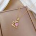 】 Love 【 Leaf Zircon Light Luxury Charm Gorgeous Full Diamond Necklace Women's Versatile Clavicle Titanium Steel Chain 【 】_ipsvogv.com