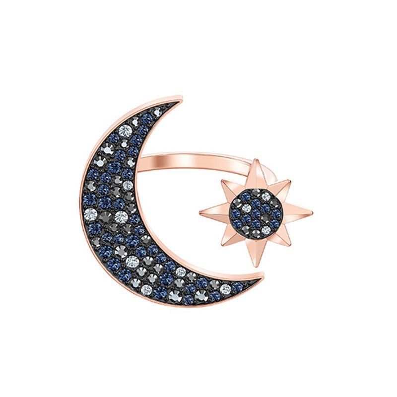 Mysterious Moon Open Rings For Women Elements Crystal Star And Moon Rings For Women_ipsvogv.com